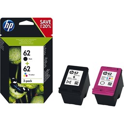 Zeige Details für HP Tintenpatrone Combopack 62 schwarz/farbig, 200/165 Seiten Bild von HP Tintenpatrone Combopack 62 schwarz/farbig, 200/165 Seiten