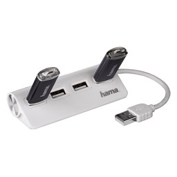 Zeige Details für Hama USB-2.0-Hub 1:4 bus-powered, weiss Bild von Hama USB-2.0-Hub 1:4 bus-powered, weiss