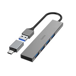 Zeige Details für Hama USB-Hub, 4 Ports, USB 3.2 Gen1, USB-C Adapter Bild von Hama USB-Hub, 4 Ports, USB 3.2 Gen1, USB-C Adapter