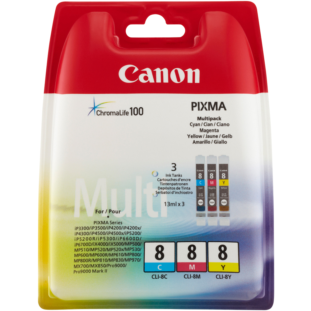 Picture of Canon Tintenpatrone CLI-8CMY Multipack, Füllmenge 3 x 13ml