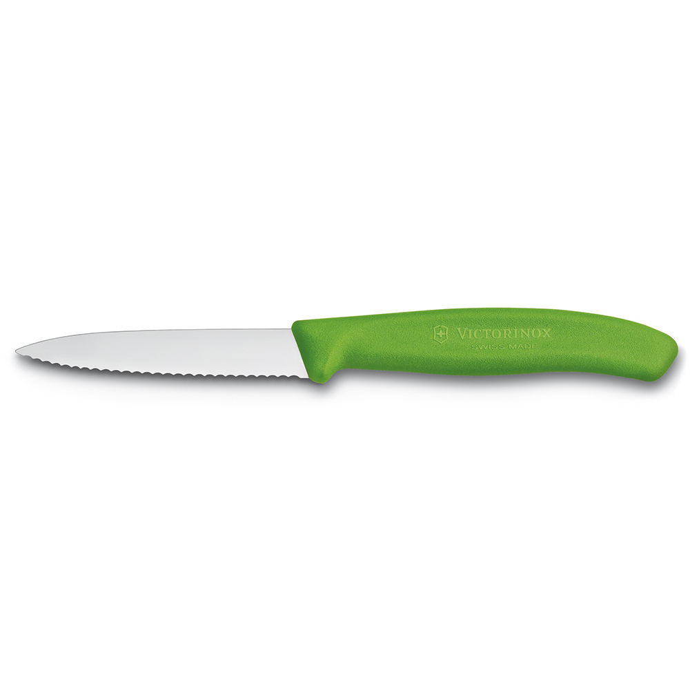 Bild von Victorinox Swiss Classic Gemüsemesser, Wellenschliff, Mittelspitz, 8cm, grün