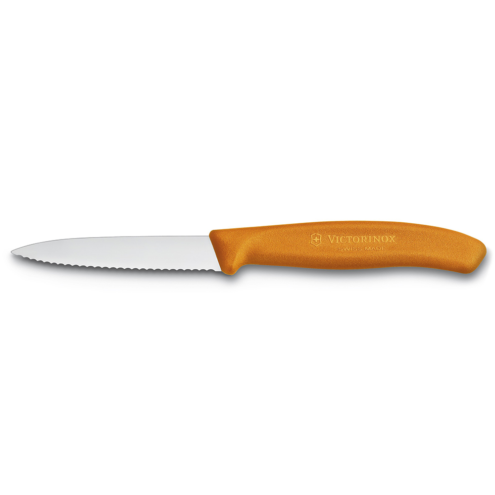 Bild von Victorinox Swiss Classic Gemüsemesser, Wellenschliff, Mittelspitz, 8cm, orange