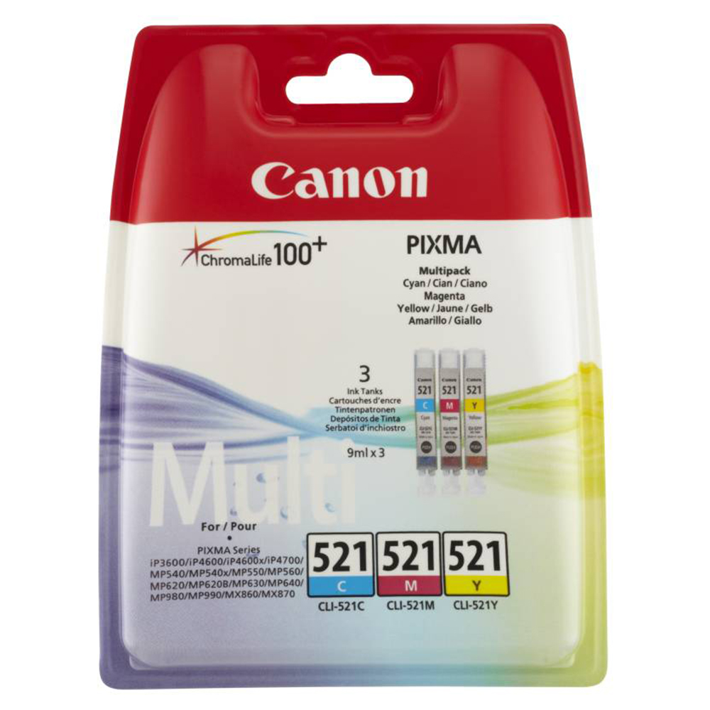 Picture of Canon Tintenpatrone Multipack CLI-521CMY, Füllmenge 3 x 9ml