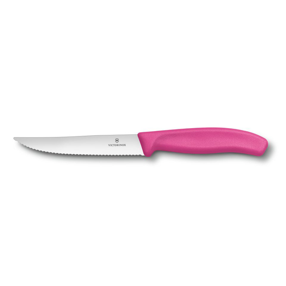 Bild von Victorinox Swiss Classic Steak- und Pizzamesser Gourmet, Wellenschliff, 12cm, pink