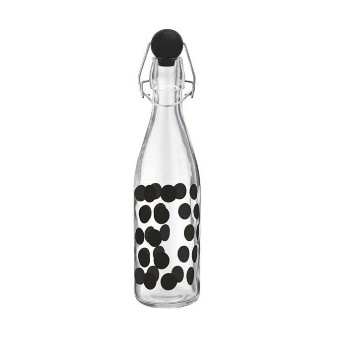 Bild von Bügelverschlussflasche 1 Liter Dot Dot schwarz