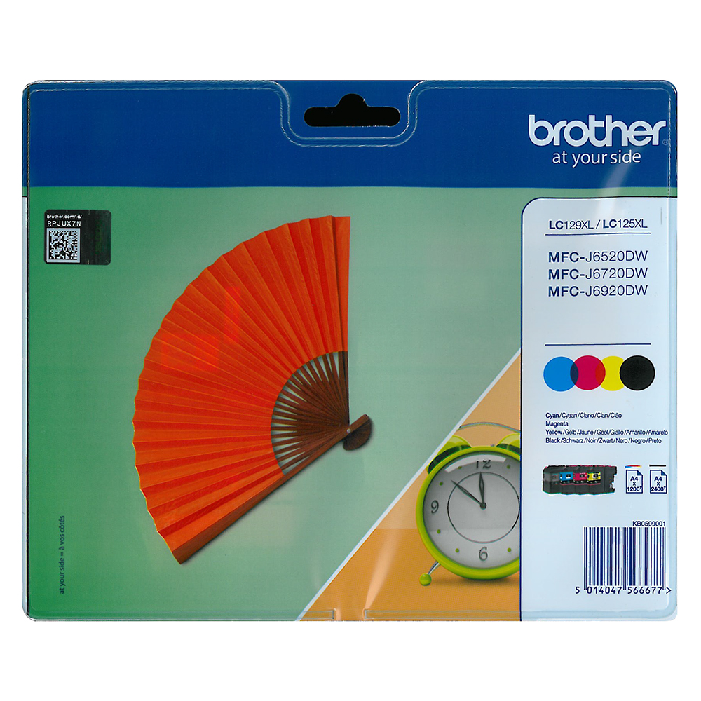 Bild von Brother Tintenpatrone LC-129XL Multipack CMYBK, 2400/1200 Seiten