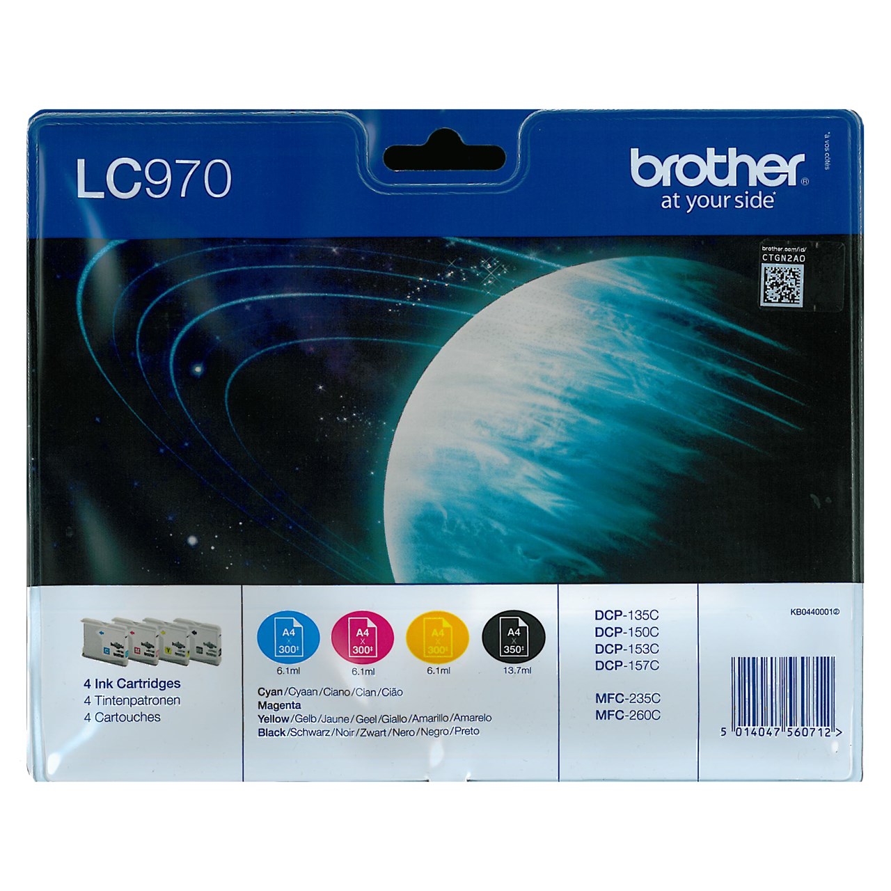 Bild von Brother Tintenpatrone LC-970 Multipack CMYBK, 350/300 Seiten