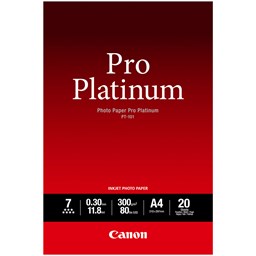 Bild von Canon Fotopapier PT101 Pro Platinum, A4, 300g/m2, 20 Blatt