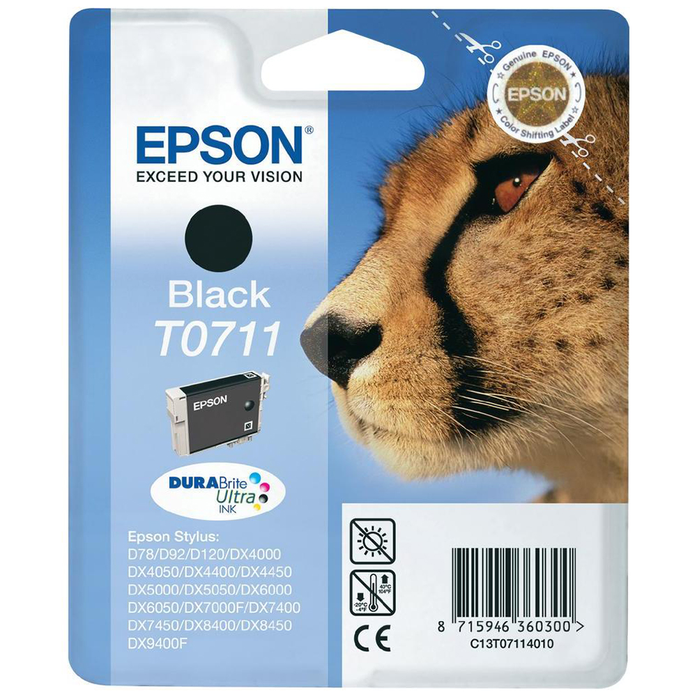 Bild von Epson Tintenpatrone T0711 schwarz, 245 Seiten