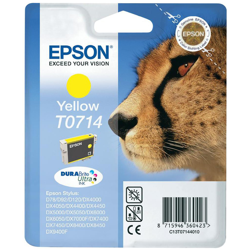 Bild von Epson Tintenpatrone T0714 gelb, 475 Seiten