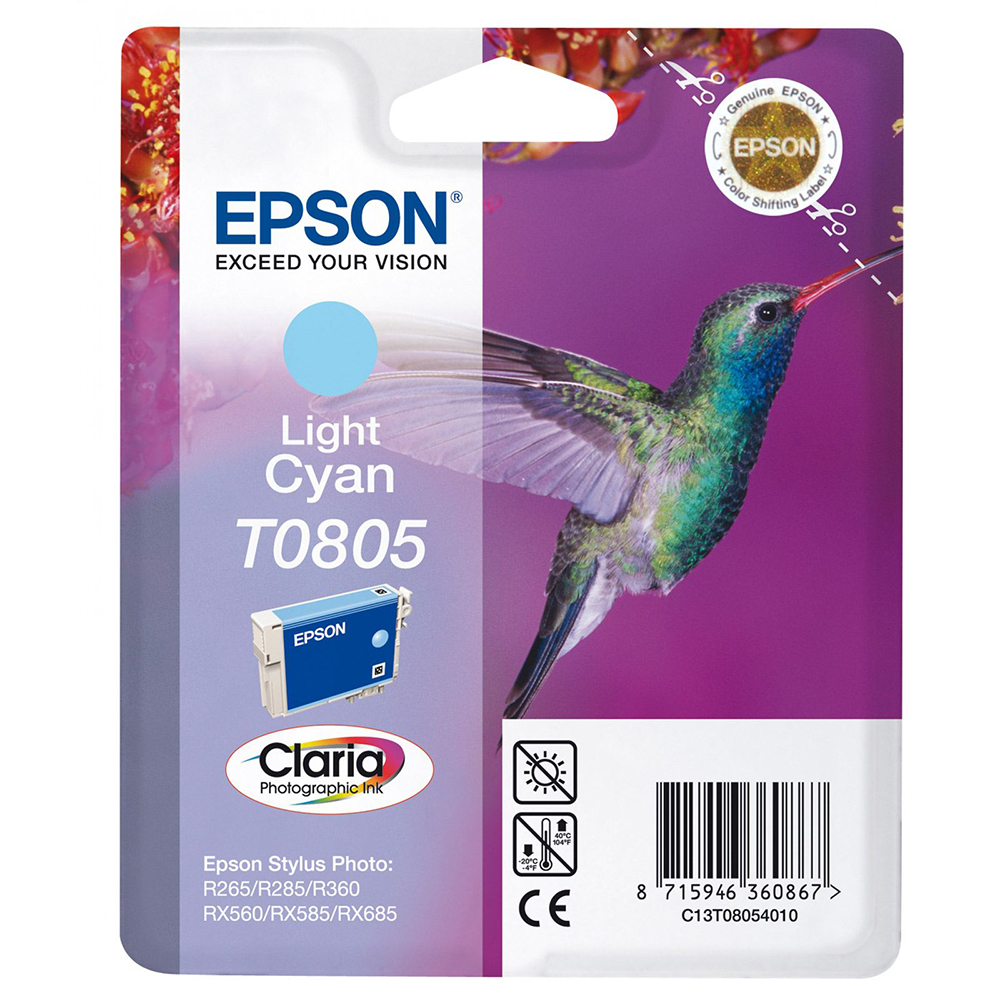 Bild von Epson Tintenpatrone T0805 light cyan, 410 Seiten