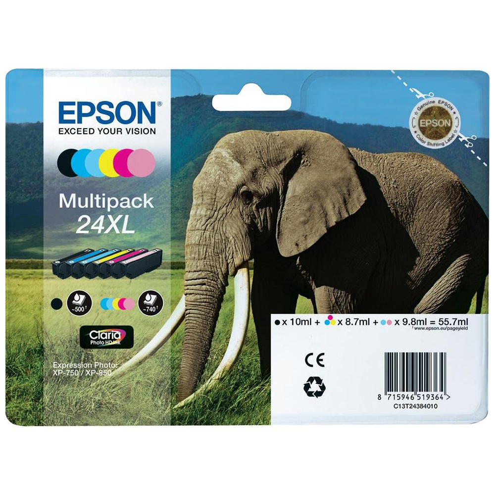 Bild von Epson Tintenpatrone T2438 Multipack CMYB/lC/lM, Füllmenge 1 x 10ml, 3 x 8.7ml, 2 x 9.8ml