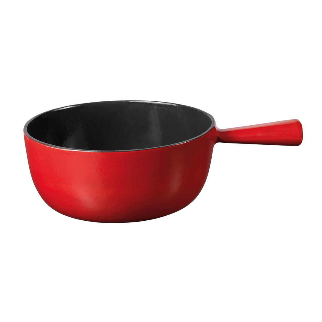 Bild von Stöckli Käsefonduecaquelon Classic Induktion 22cm rot / schwarz