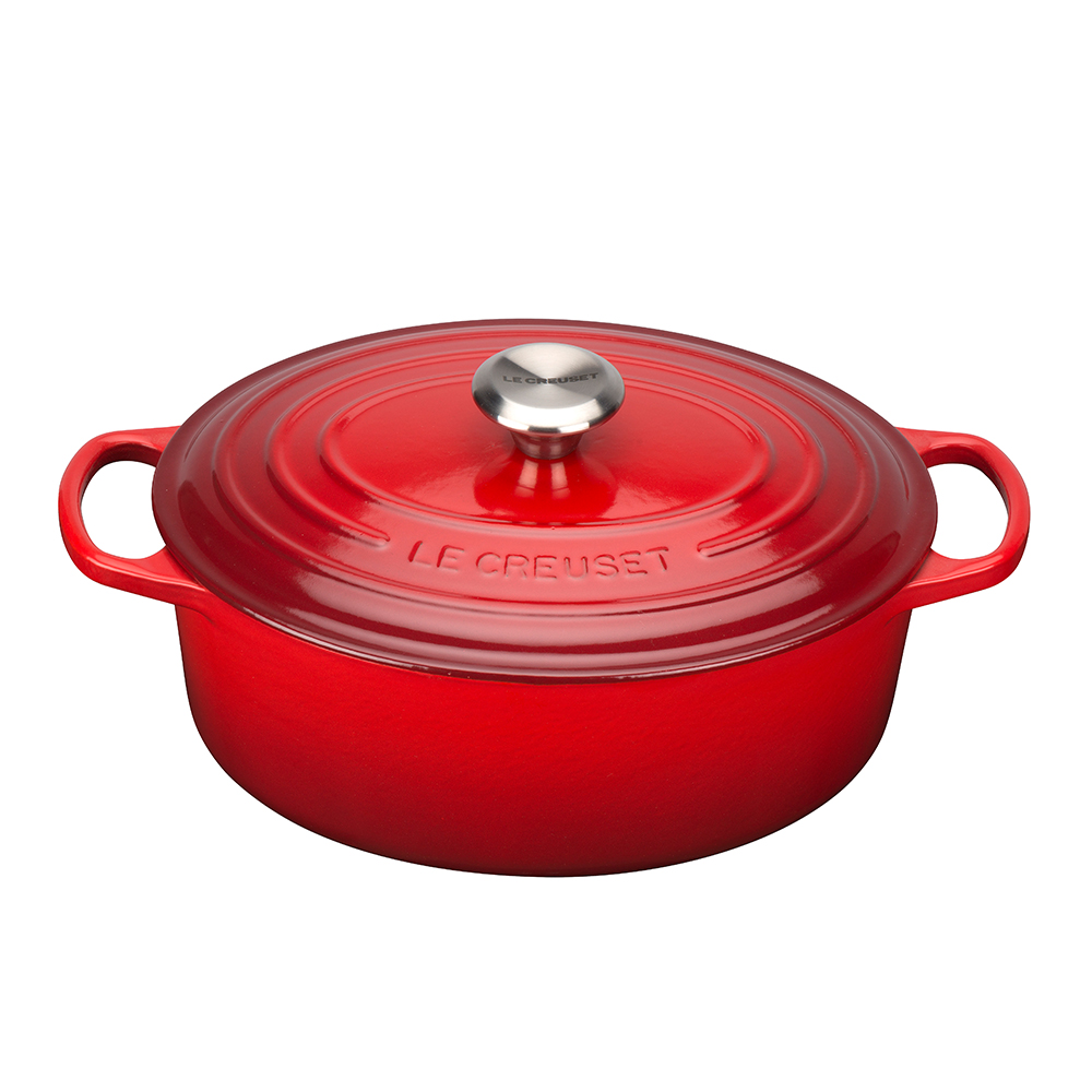 Bild von Le Creuset Bräter Gusseisen oval 4,7 Liter rot