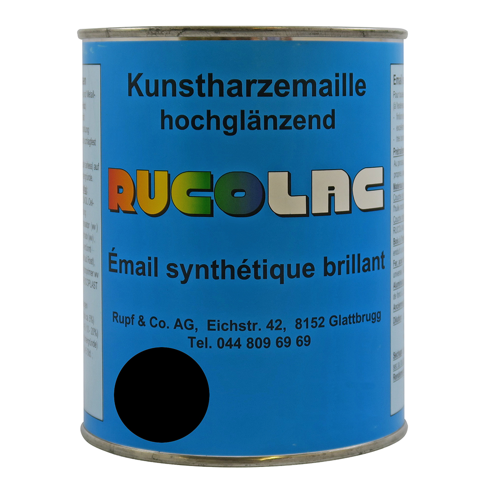 Bild von Ruco Rucolac Kunstharzemaille RAL9005 Tiefschwarz 750ml