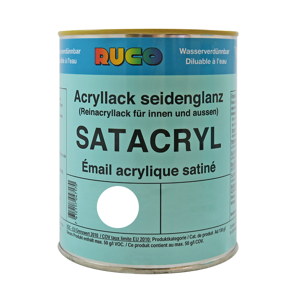 Bild von Ruco Satacryl Acryllack seidenglanz Weiss 1kg