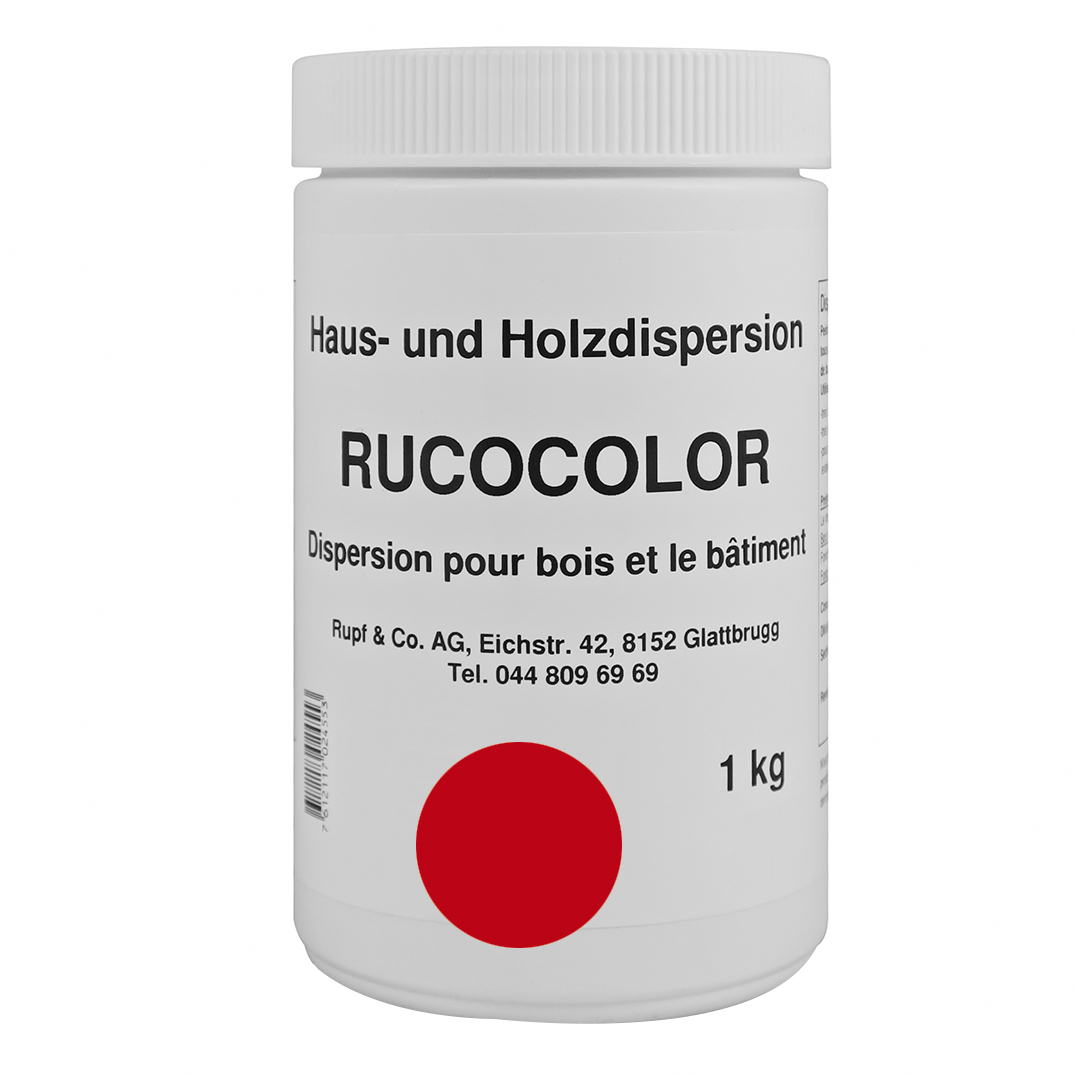 Bild von Ruco Rucocolor Haus- und Holzdispersion RAL3000 Feuerrot 1kg