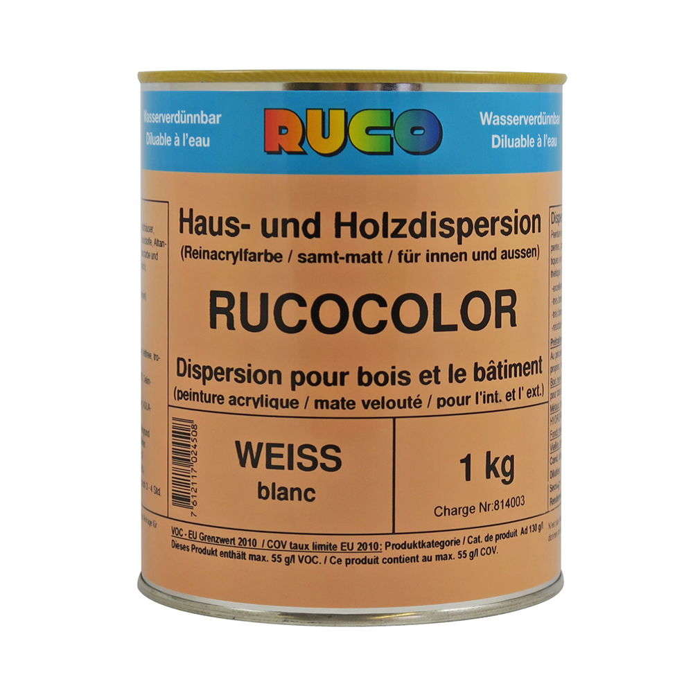 Bild von Ruco Rucocolor Haus- und Holzdispersion Weiss 1kg