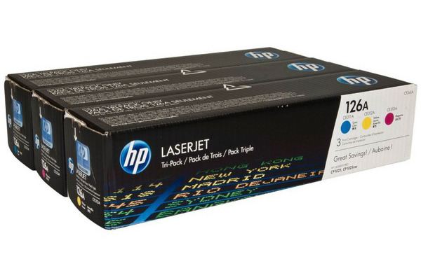 Bild von HP Toner 126A, CF341A, CYM, 1000 Seiten