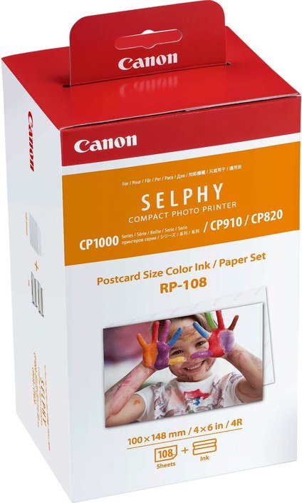 Bild von Canon KP-108IN Farbtinte/Papier-Set 10x14.9cm (10x15cm) für Selphy Drucker