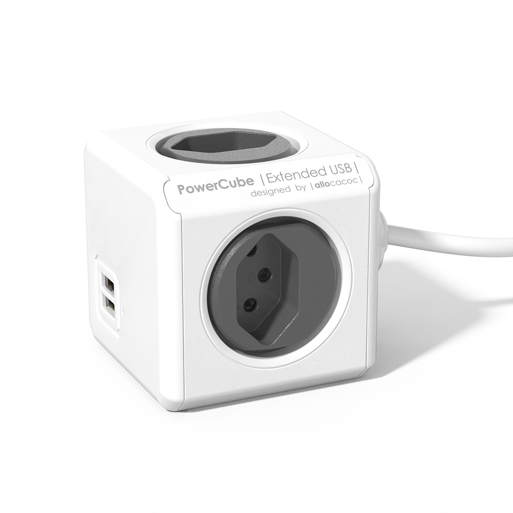 Bild von Schönenberger Steckdose allocacoc PowerCube Extended USB anthrazit