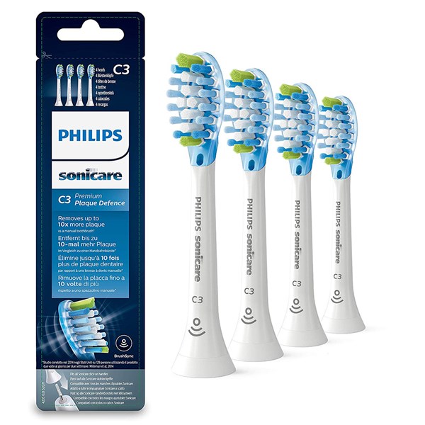 Bild von Philips Sonicare Ersatz-Aufsteckbürsten C3 Premium Plaque Defence 4er-Packung weiss