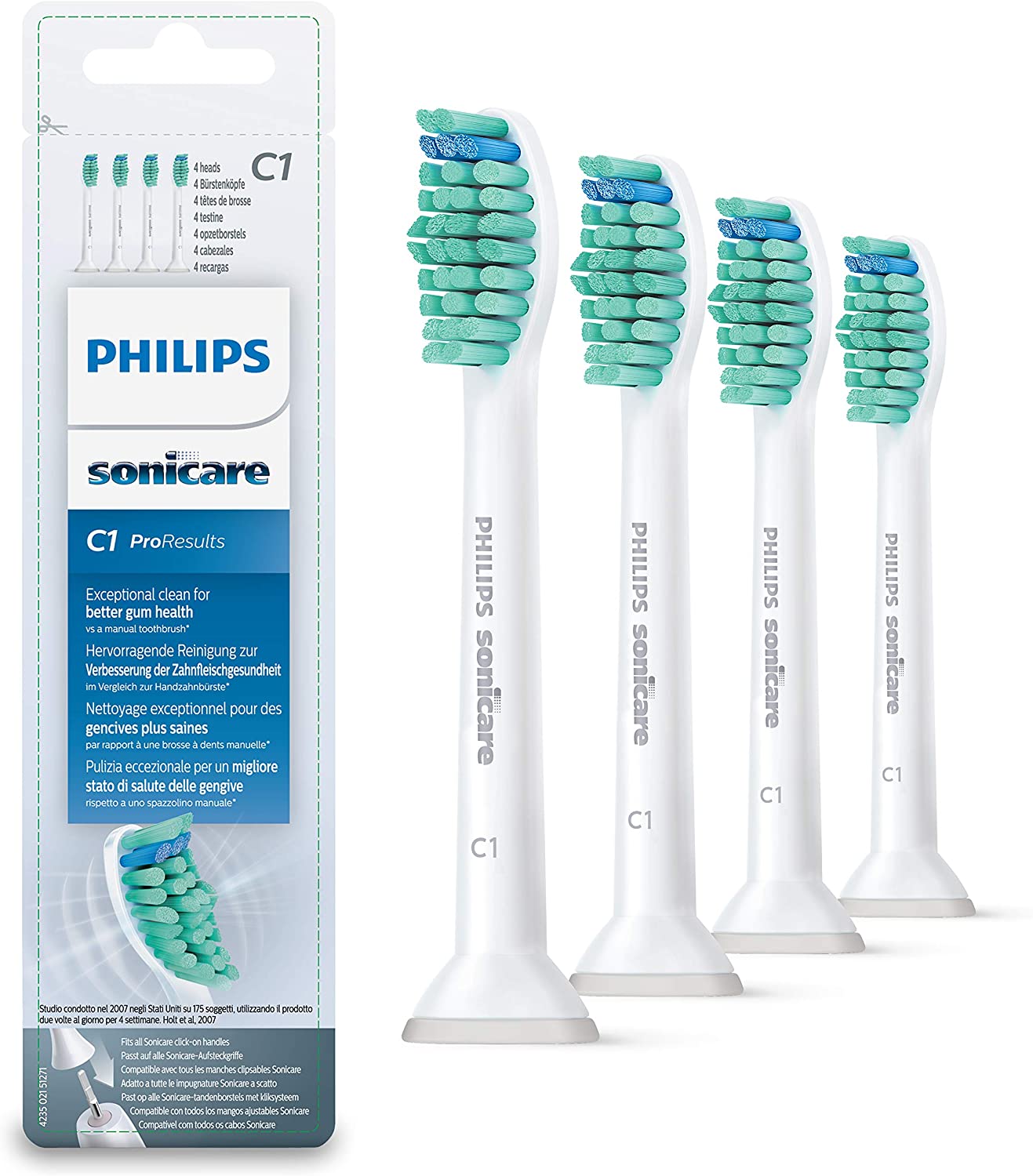 Bild von Philips Sonicare Ersatz-Aufsteckbürsten C1 ProResults Standard 4er-Packung