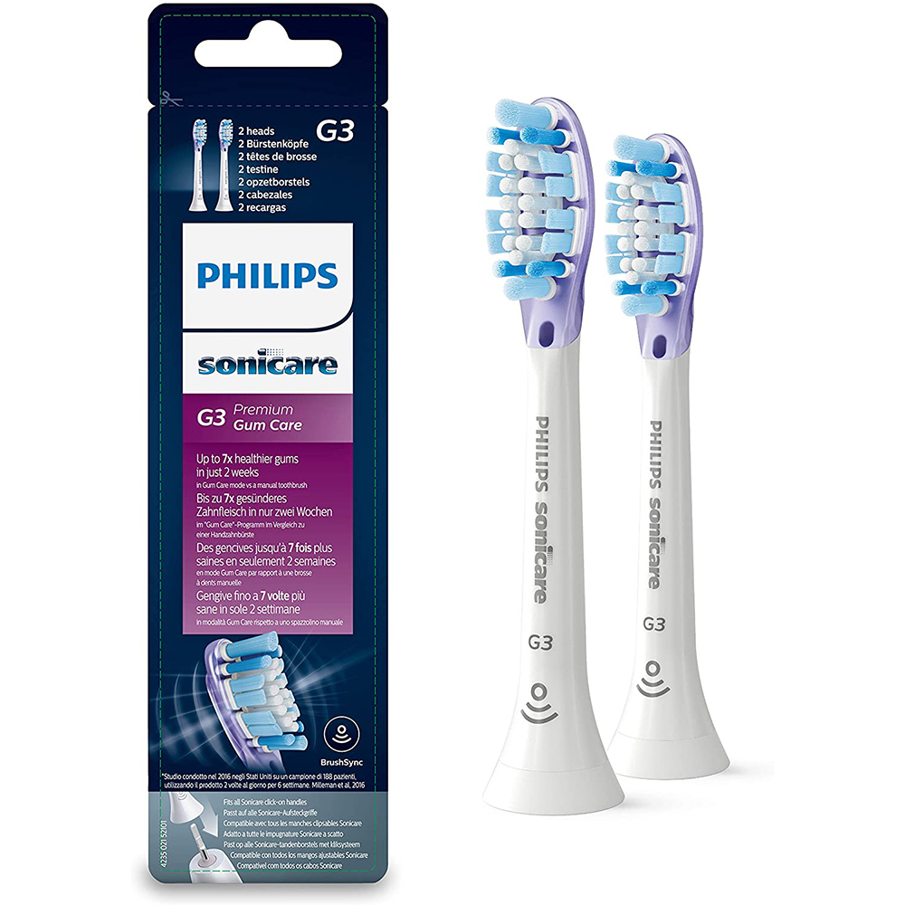 Bild von Philips Sonicare Ersatz-Aufsteckbürsten G3 Premium Gum Care 2er-Packung weiss