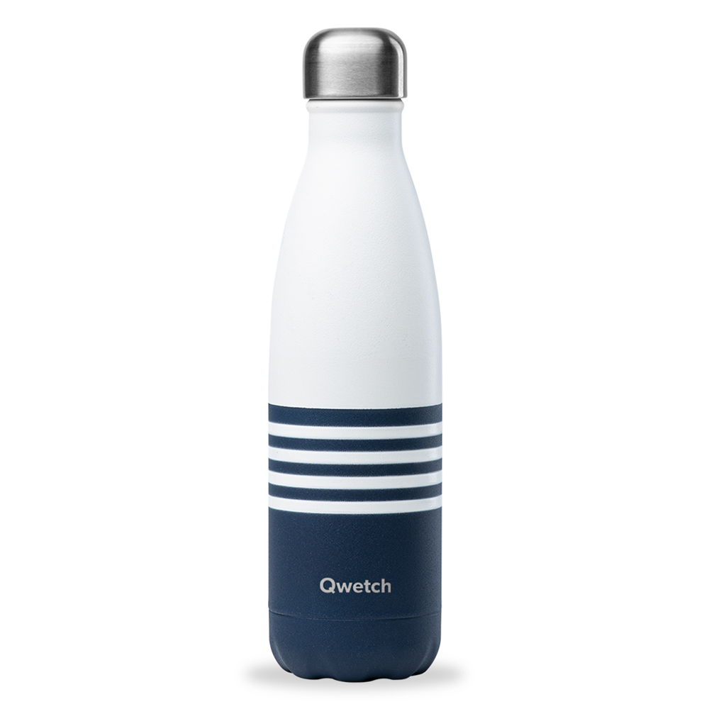 Bild von Qwetch Isolations-Trinkflasche 500 ml Blau/marinière