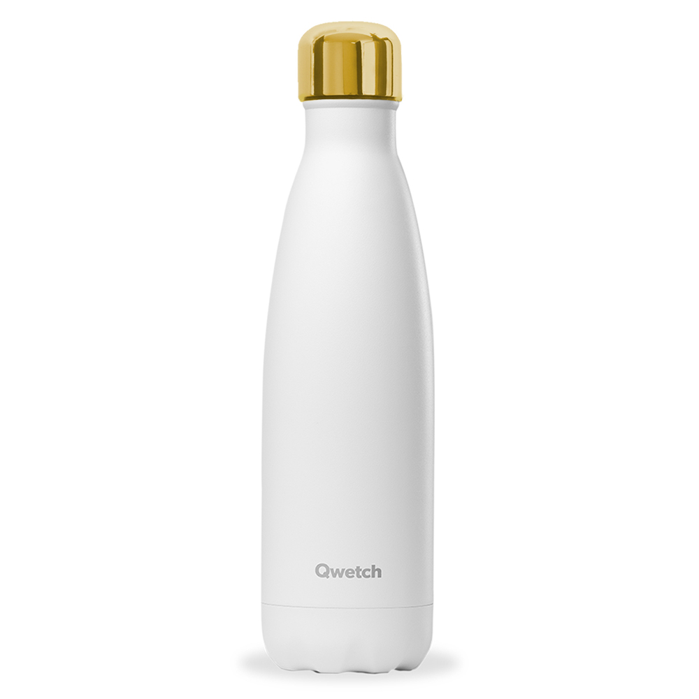 Bild von Qwetch Isolations-Trinkflasche 500 ml Weiss/gold