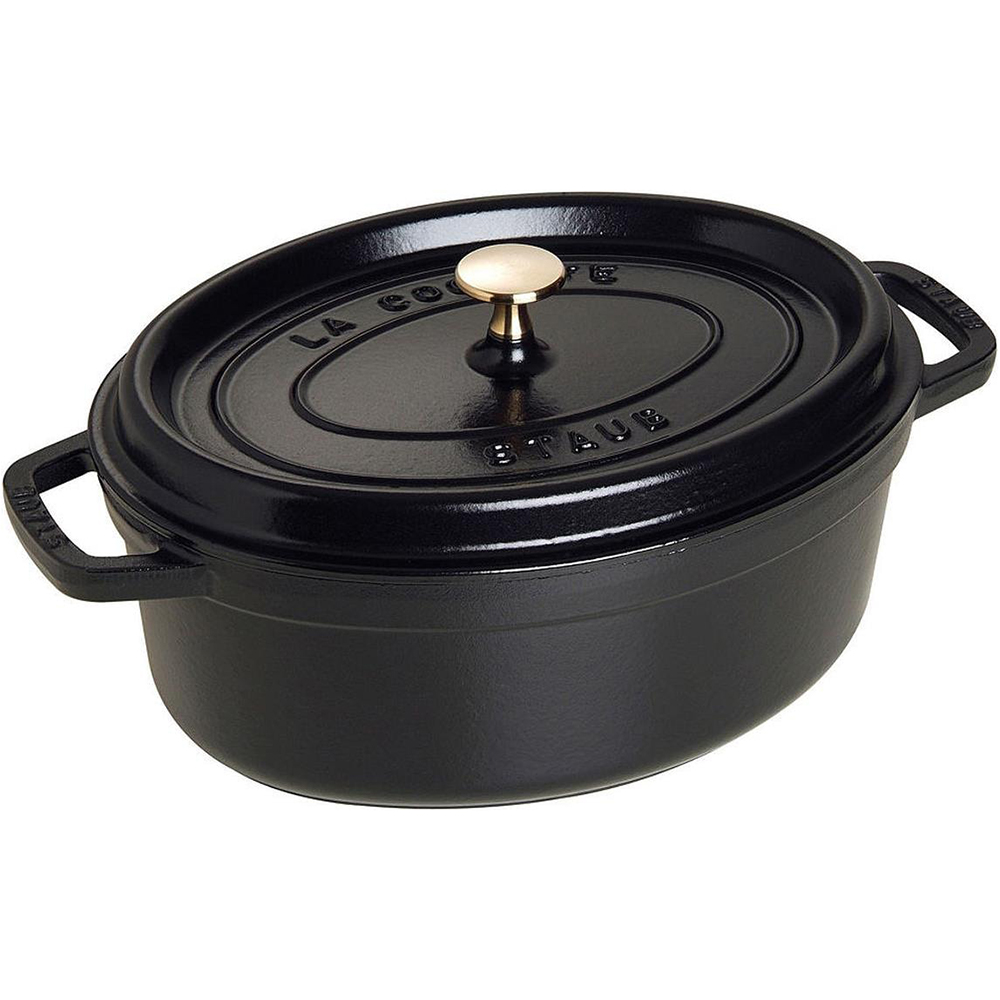 Bild von Staub Bräter Cocotte oval 33cm schwarz