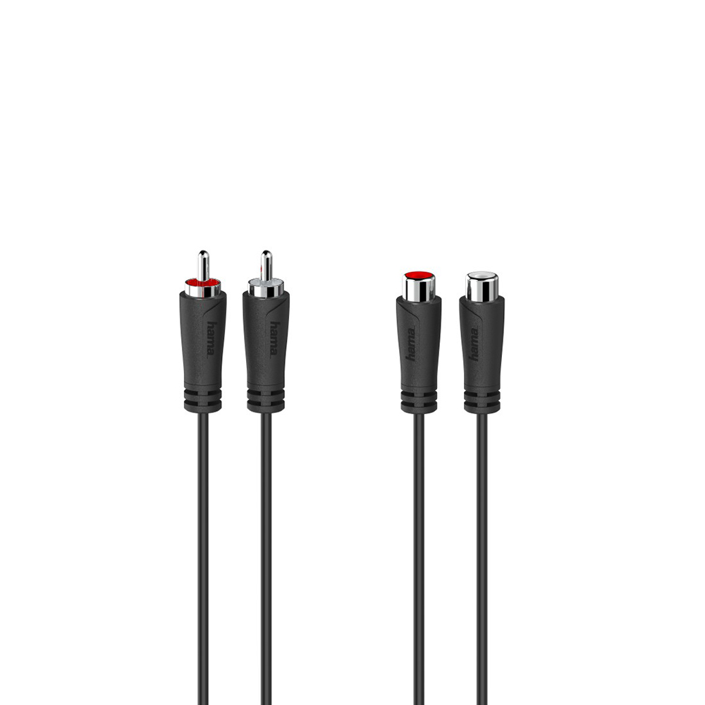 Bild von Hama Verl. Kabel, 2 Cinch Stecker und Kupplung 5.0m