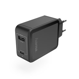 Bild von Hama Ladegerät, USB-C, Powerdelivery, Qualcomm + USB A 42W schwarz