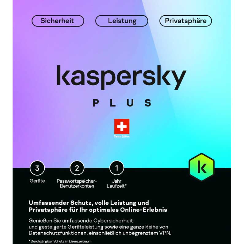 Bild von Kaspersky Plus (3 PC) [PC/Mac/Android] (D/F/I)