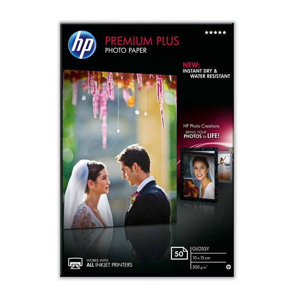 Picture of HP Fotopapier Premium Plus CR695A, 10 x 15cm, 50 Blatt