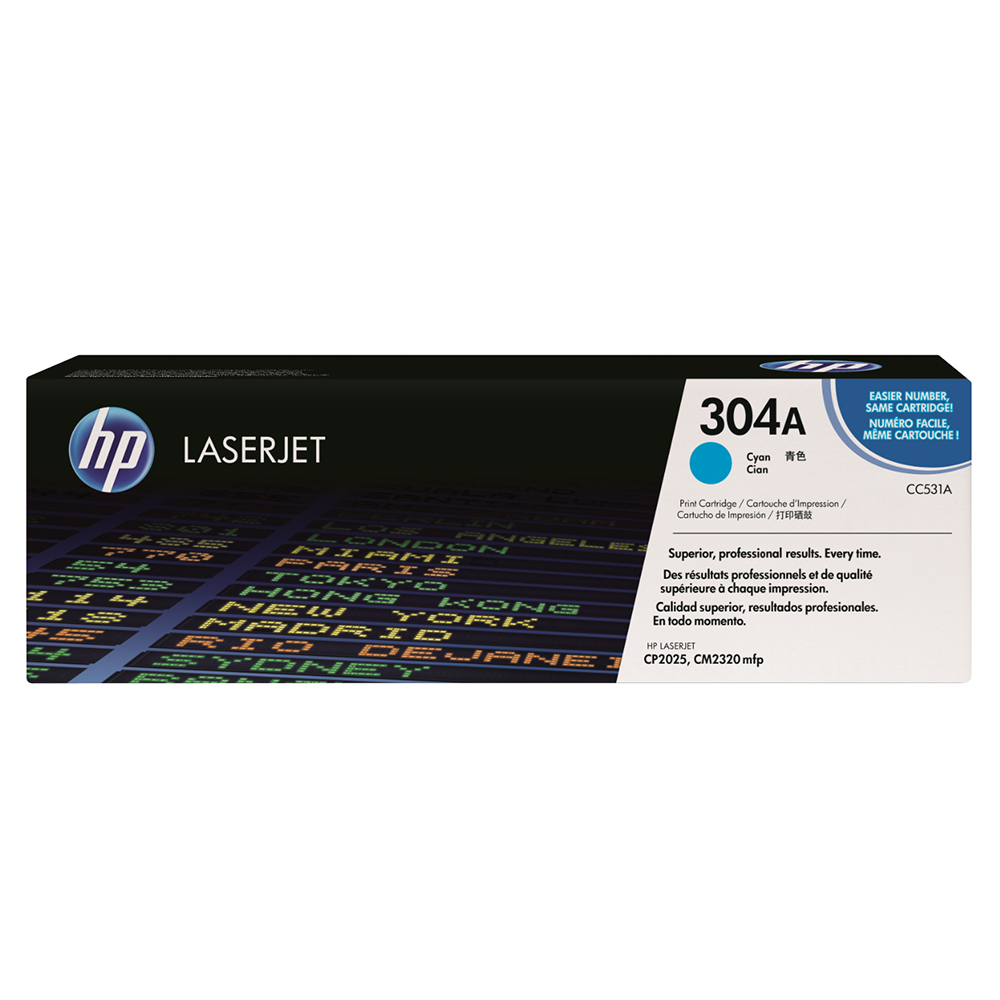 Picture of HP Toner 304A, CC531A, Cyan, 2800 Seiten