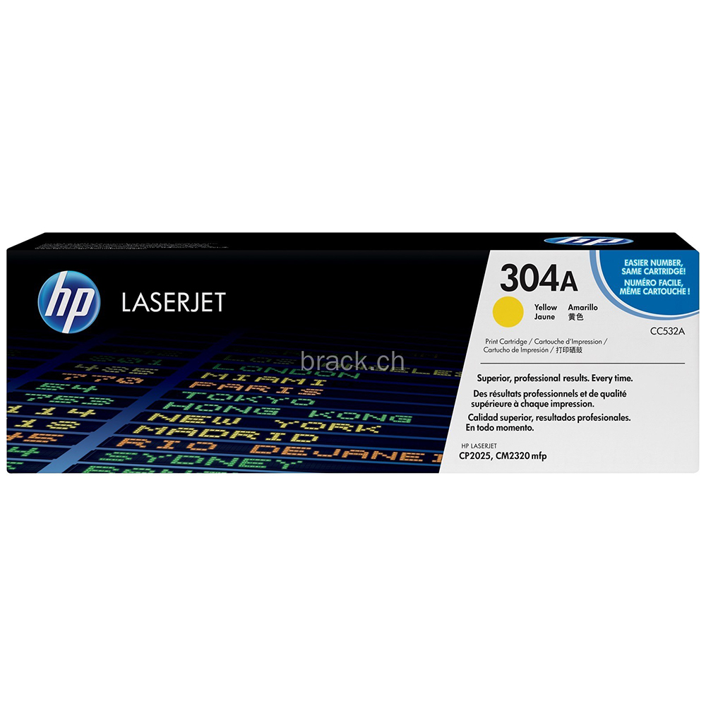 Bild von HP Toner 304A, CC532A, Gelb, 2800 Seiten