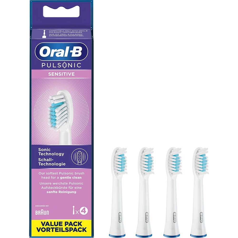 Bild von Oral-B Ersatz-Aufsteckbürsten Pulsonic Sensitive 4er-Packung