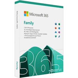 Bild von Microsoft 365 Family Box, 6 User, Deutsch