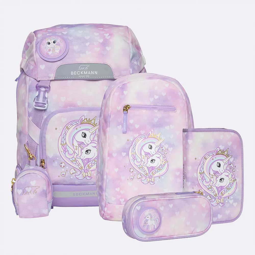 Bild von Beckmann Schulrucksack Classic Unicorn Princess Purple Set 6-teilig