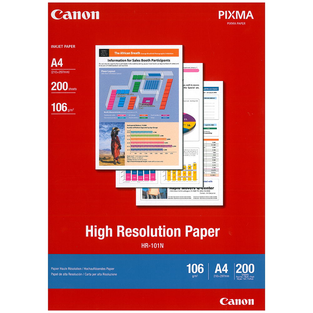 Bild von Canon Fotopapier HR-101N High Resolution, 210 x 297mm (A4)