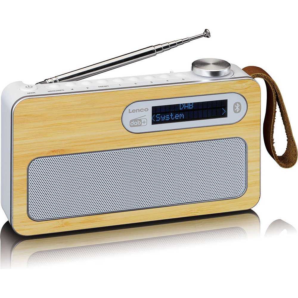 Bild von Lenco DAB+ Radio PDR-040, Bambus/weiss, Akku