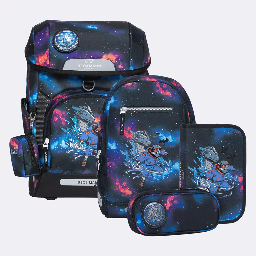 Bild von Beckmann Schulrucksack Plus Air Ninja Elements Set 6-teilig