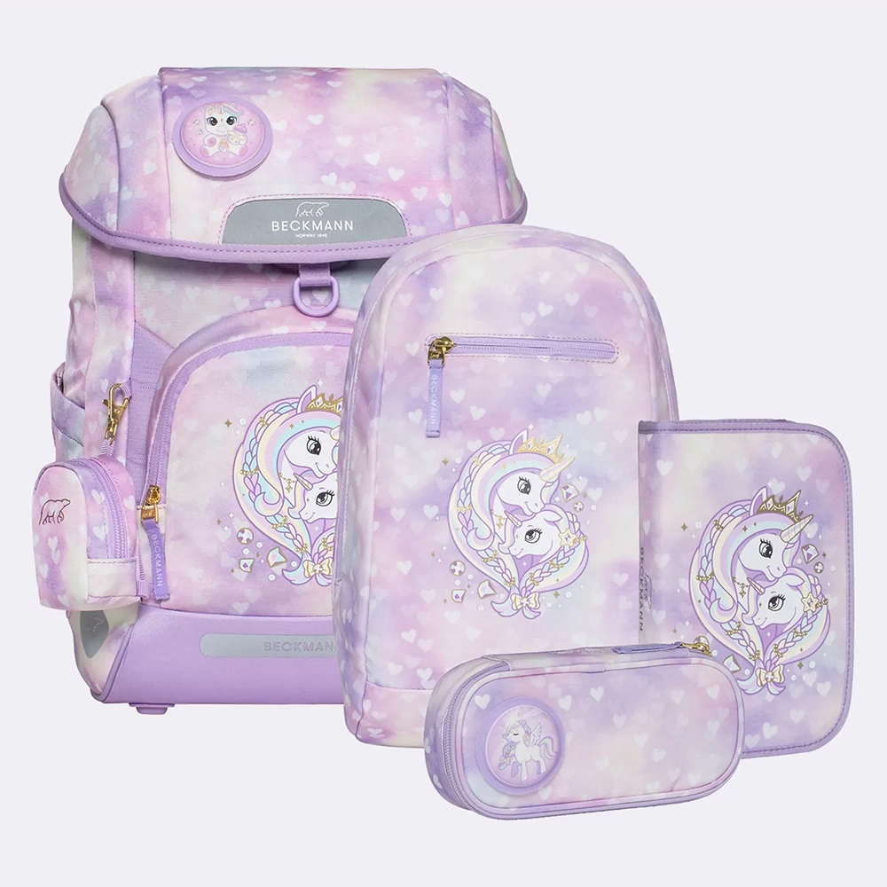 Bild von Beckmann Schulrucksack Plus Air Unicorn Princess Purple Set 6-teilig