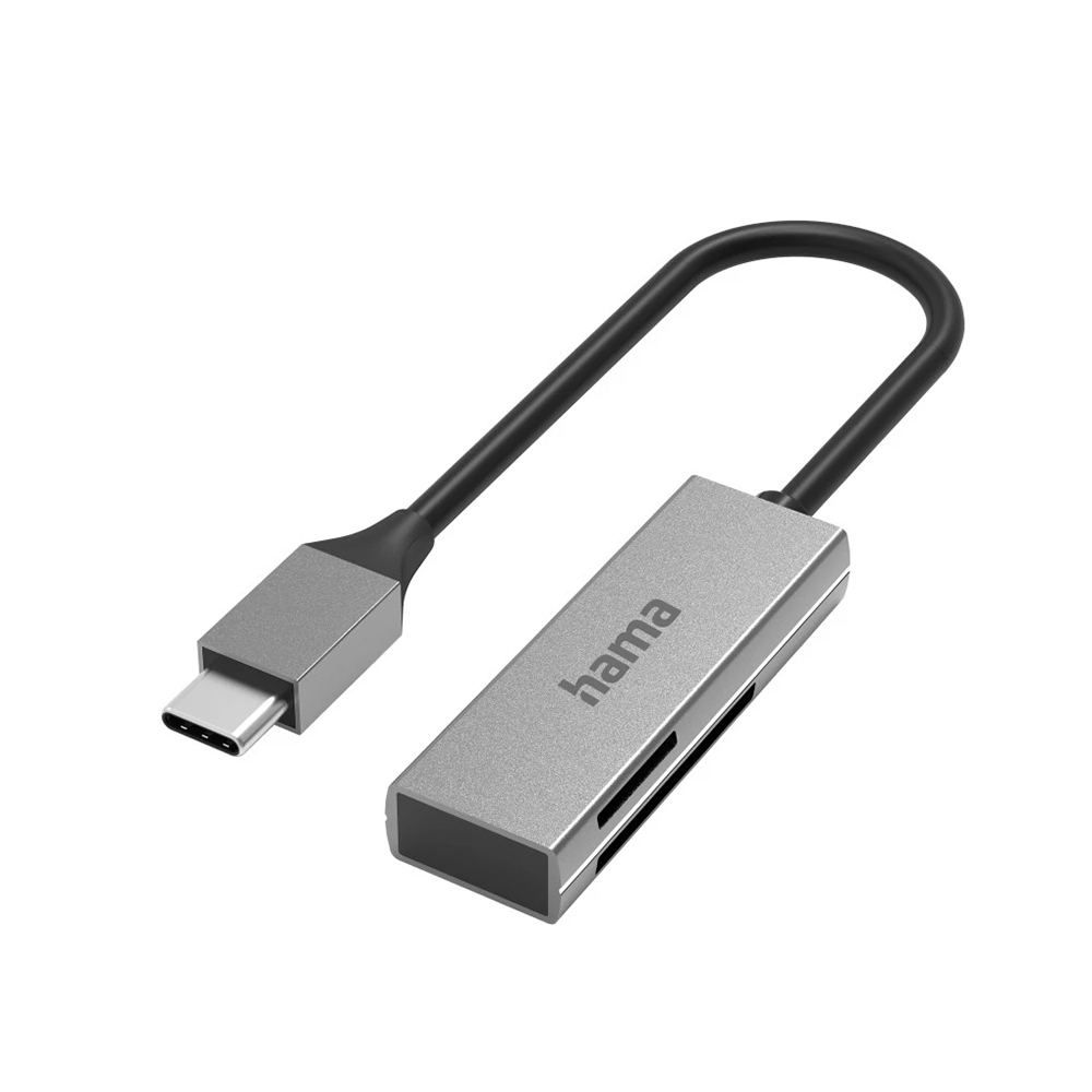 Bild von Hama USB-Kartenleser, USB-C, USB 3, SD/microSD alu 