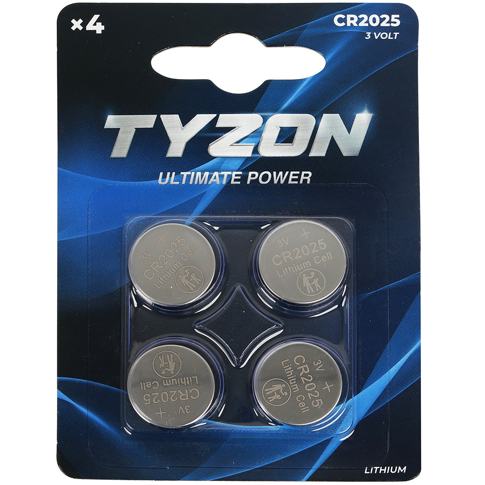 Bild von Tyzon Lithium-Batterien CR2025 4er-Pack