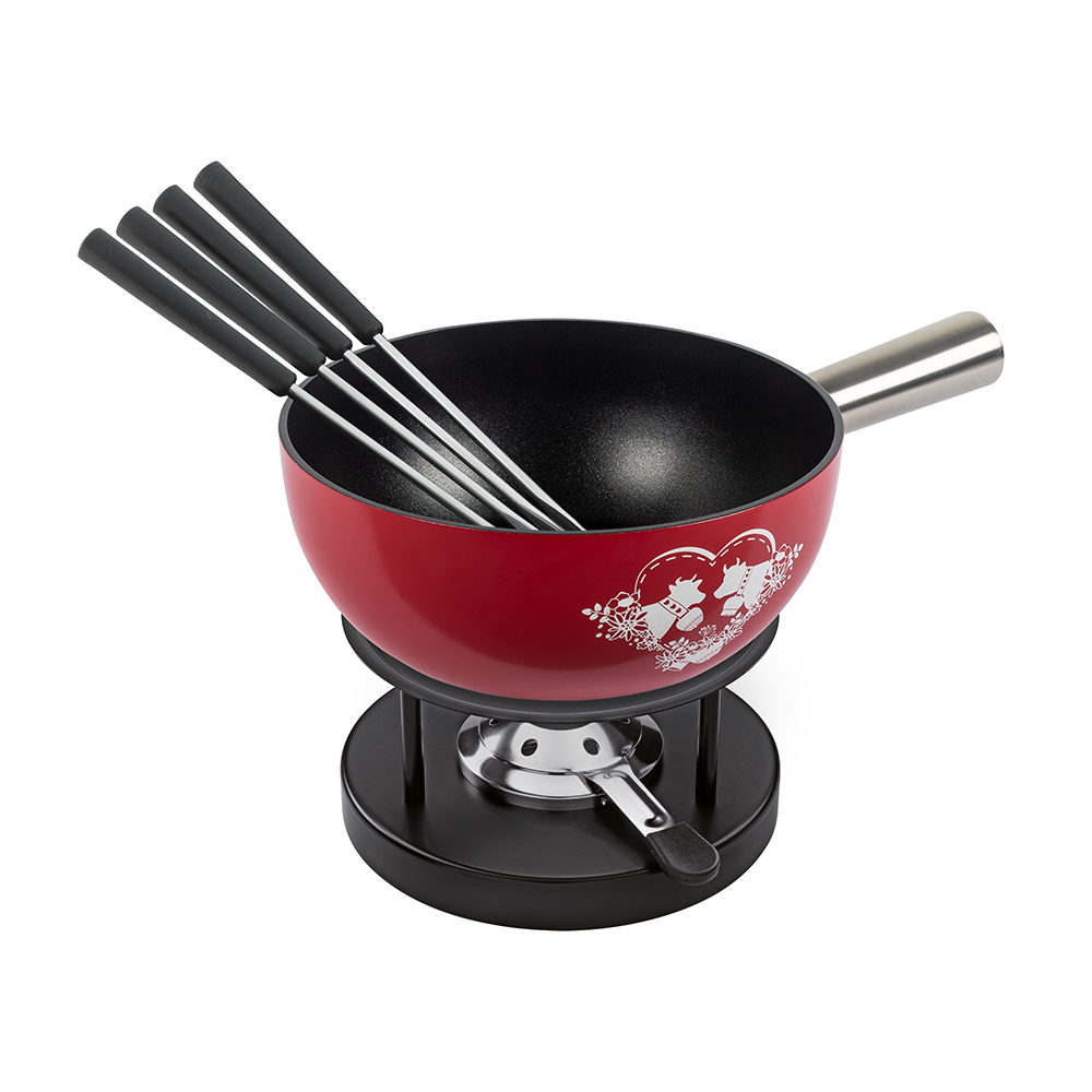 Bild von Kuhn Rikon Käsefonduegarnitur Bergliebe rot