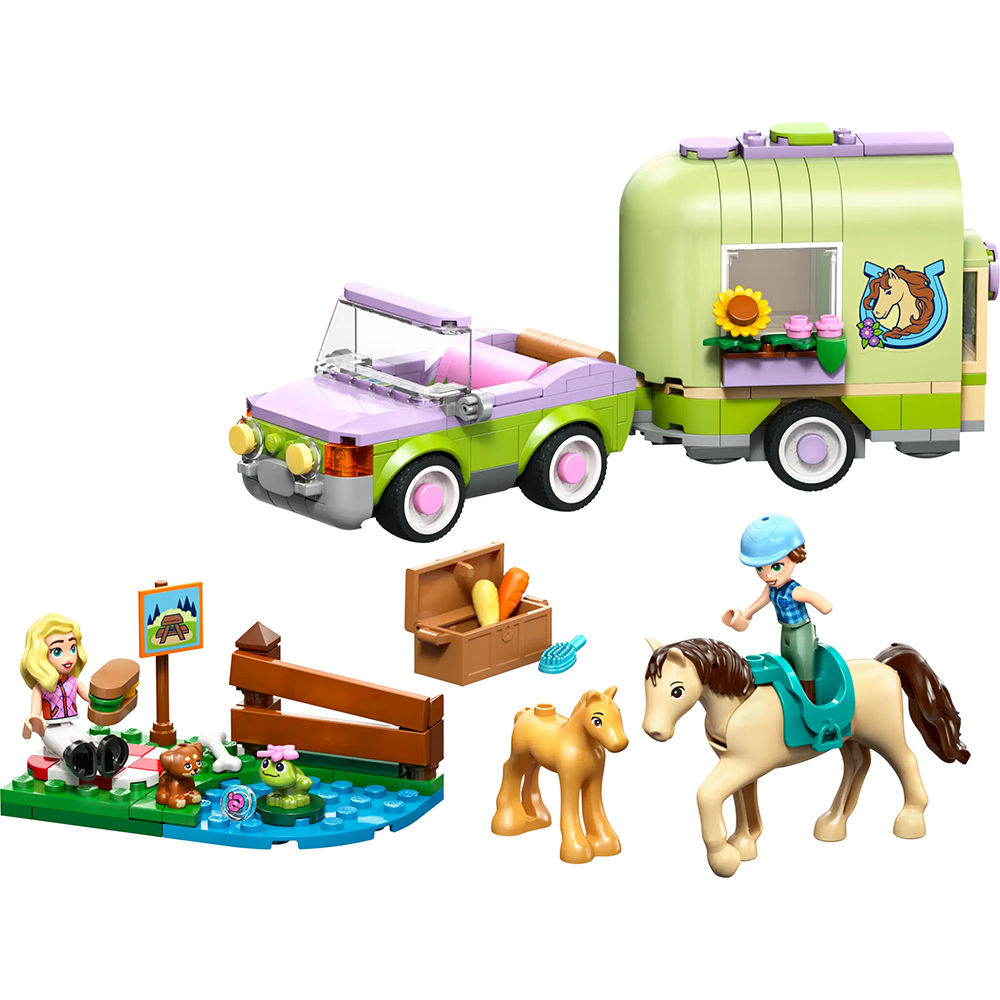 Bild von Lego Friends 42695 Pferd und Fohlen mit Pferdeanhänger