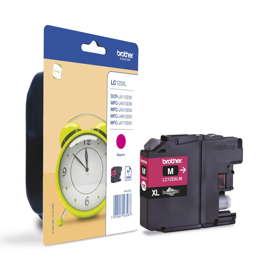 Picture of Brother Tintenpatrone LC-125XLM magenta, 1200 Seiten