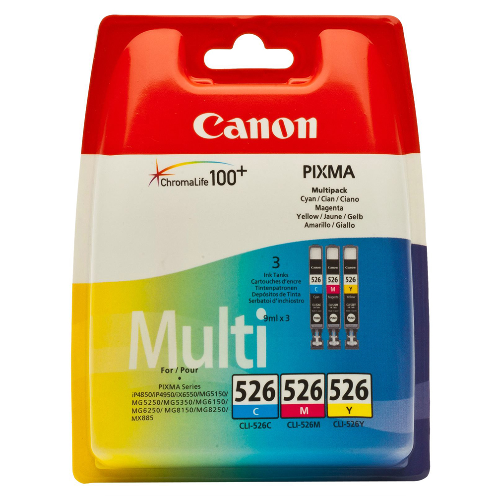 Bild von Canon Tintenpatrone CLI-526 Multipack CMY, 3 x 9ml